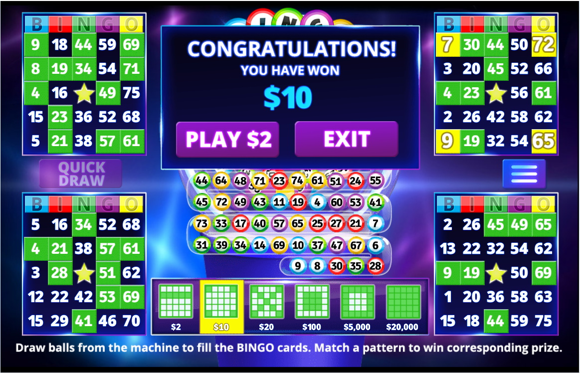 Instant bingo 75 percent